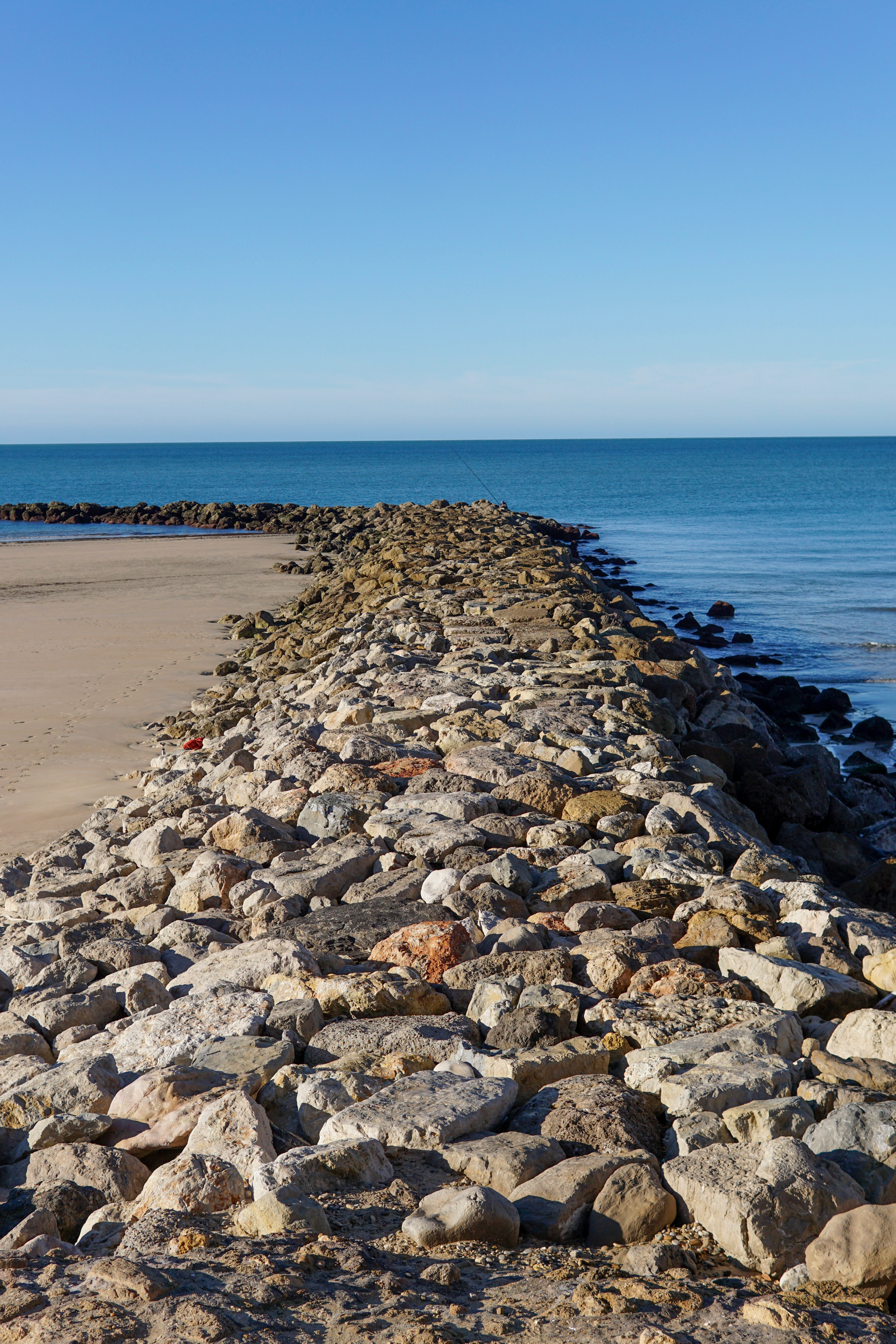 stone walkway on the beach